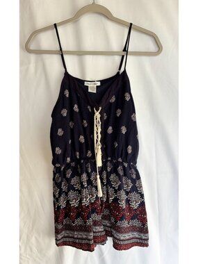 Miley & Molly navy boho print romper